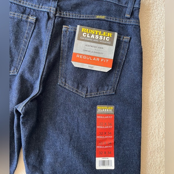 NWT Rustler Classic Men’s Regular Fit Straight Leg Jean 32 X 34 - Picture 9 of 13
